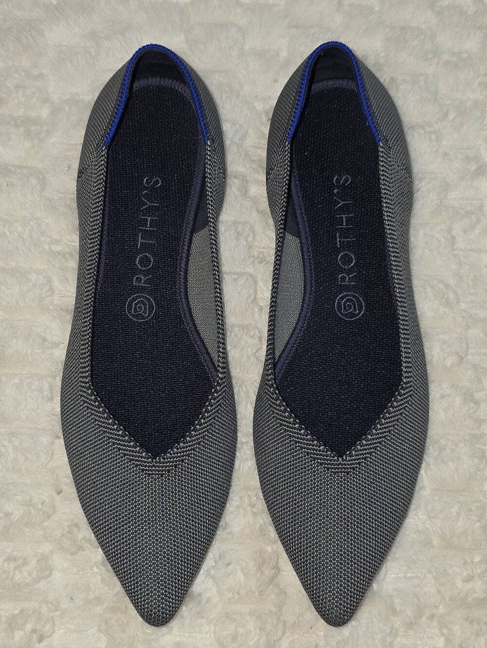ROTHYS Gray Cloud The Point Ballet Slip On Flats - Picture 6 of 13